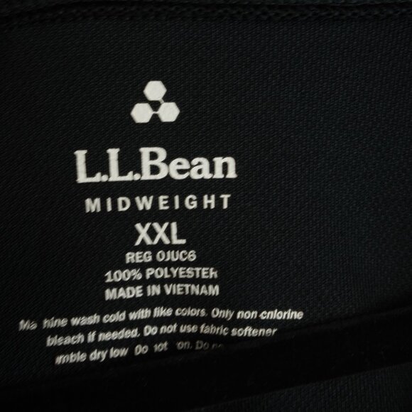 LL Bean Midweight Black Pullover 1/4 Zip‎ Shirt Size XXL - Picture 4 of 5